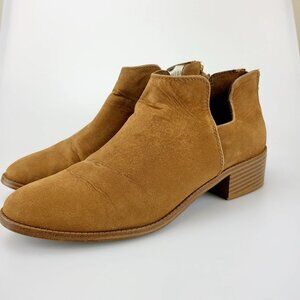 Indie Boho Cutout Booties Womens 8 39 Camel Festival Leather‎ Tassel PULL BEAR